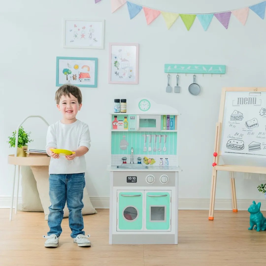 Teamson Kids Klassieke Houten Speelkeuken Mintgroen/Grijs