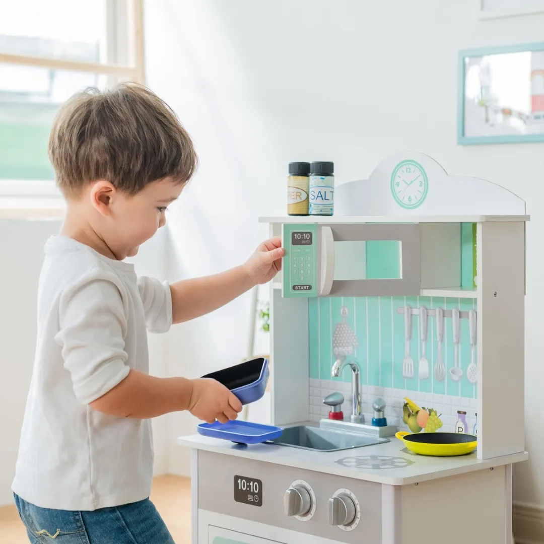 Teamson Kids Klassieke Houten Speelkeuken Mintgroen/Grijs