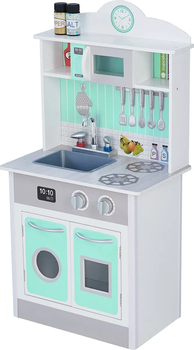 Teamson Kids Klassieke Houten Speelkeuken Mintgroen/Grijs