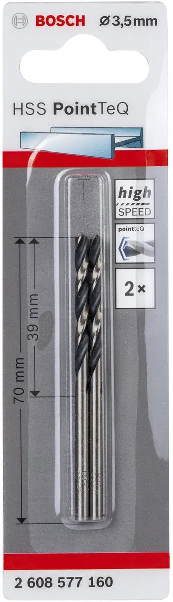 Bosch HSS PointTeQ Spiraalboor 3,5 x 39mm - 2 Stuks