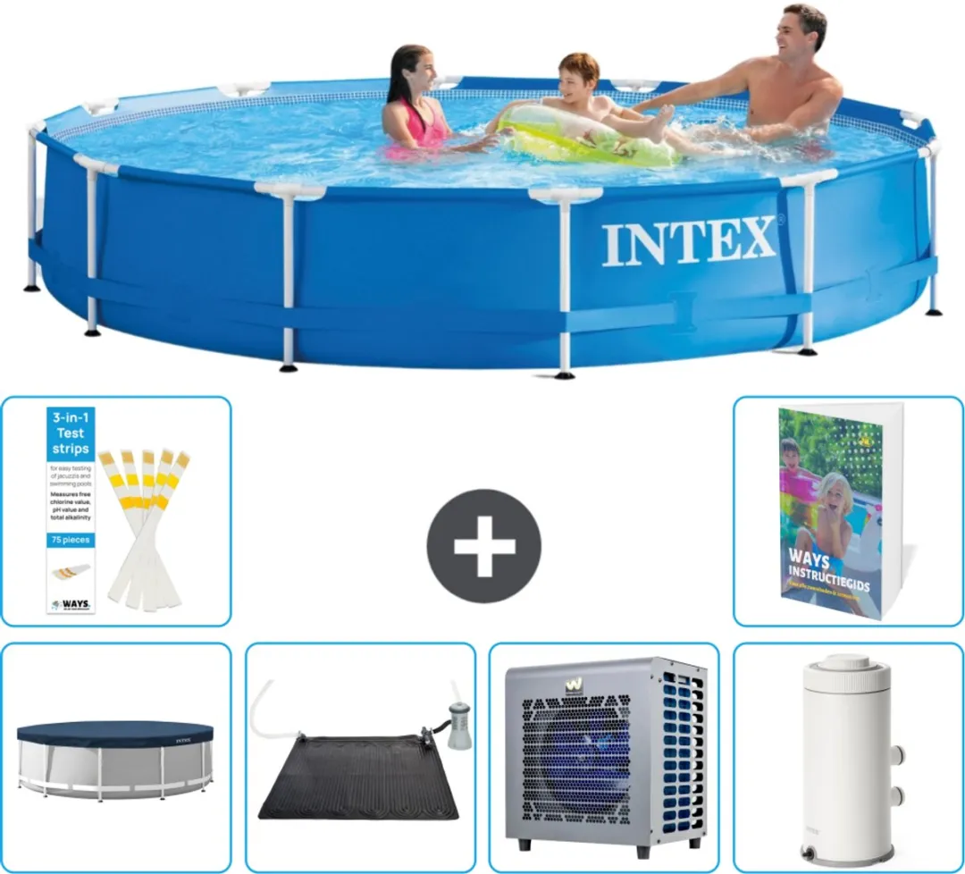 Intex 28210NP-Blauw Rond Frame Zwembad 366x76cm