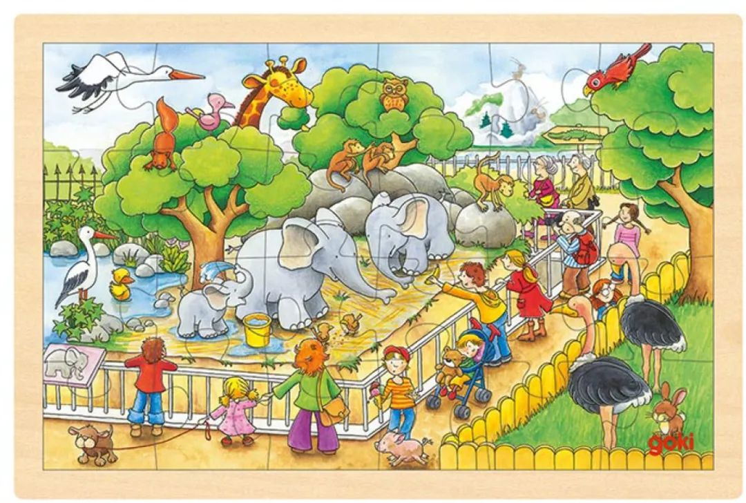 Goki Zoo Puzzle 24 Stuks - Multi Kleuren