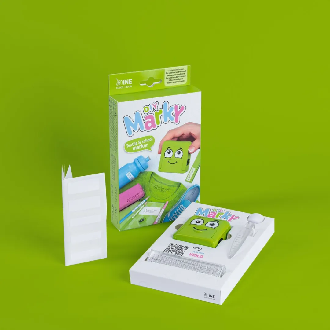 COLOP MARKY Textielstempel Set – Pastelgroen – Voor Kleding & Spullen