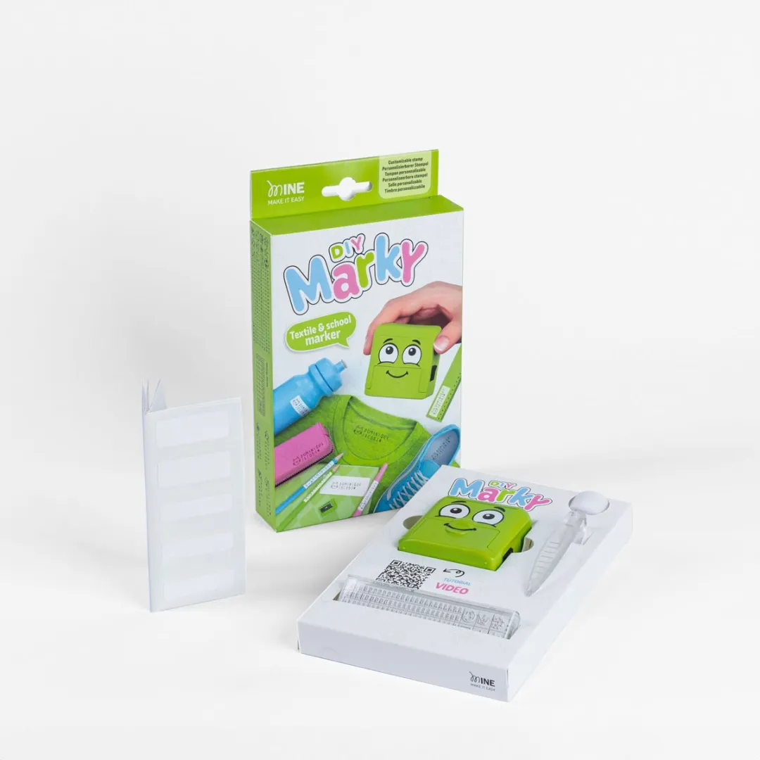 COLOP MARKY Textielstempel Set – Pastelgroen – Voor Kleding & Spullen