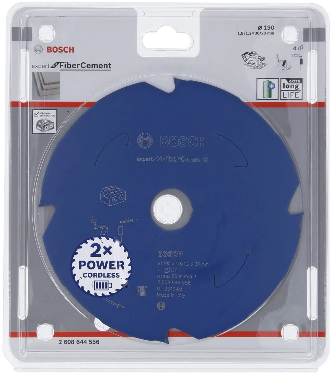 Bosch Expert Vezelcement Zaagblad 190mm - 4 Tanden - ACCU - afbeelding 5 van 6