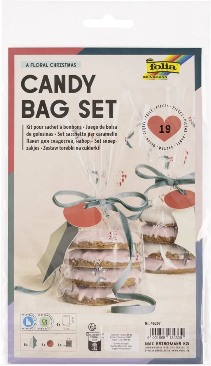 Folia Snoepzakjes Set Floral Christmas
