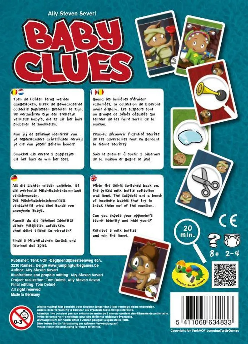 Jumping Turtle Games Baby Clues - Bordspel - 2-4 Spelers