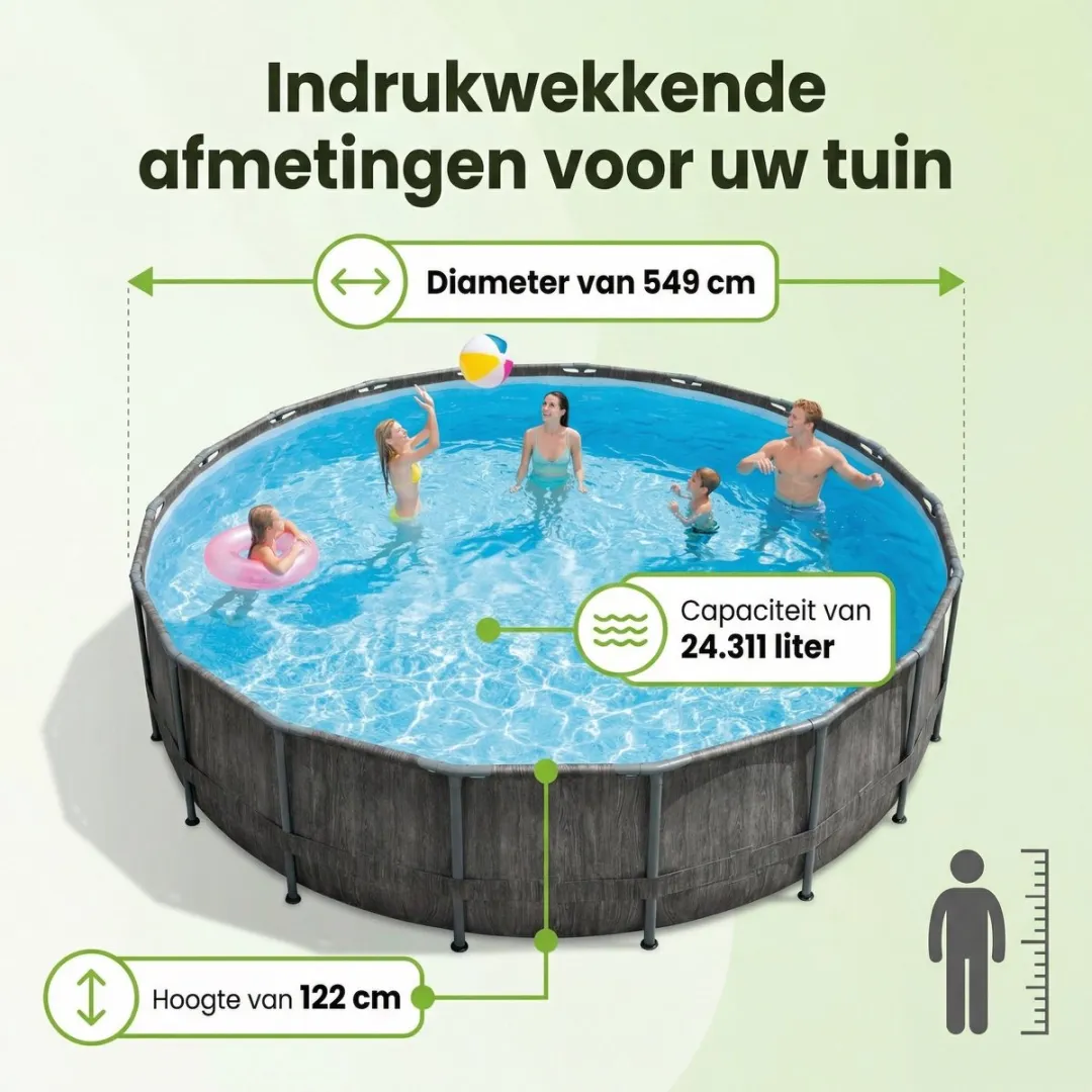 Intex Rond Prism Frame Zwembad 549x122cm - Grijs