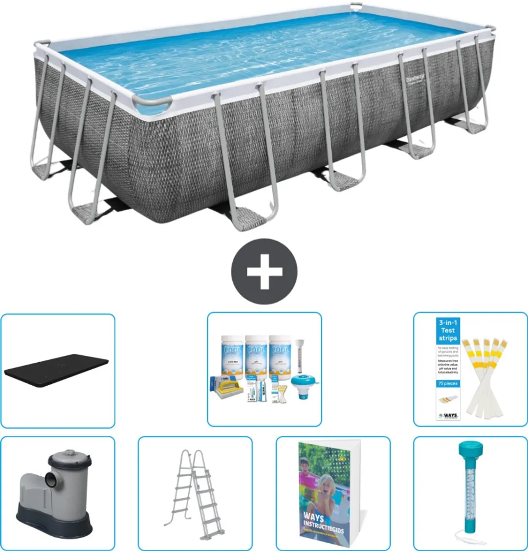 Bestway Power Steel Zwembad 549x274x122cm - 8-delig - Grijs