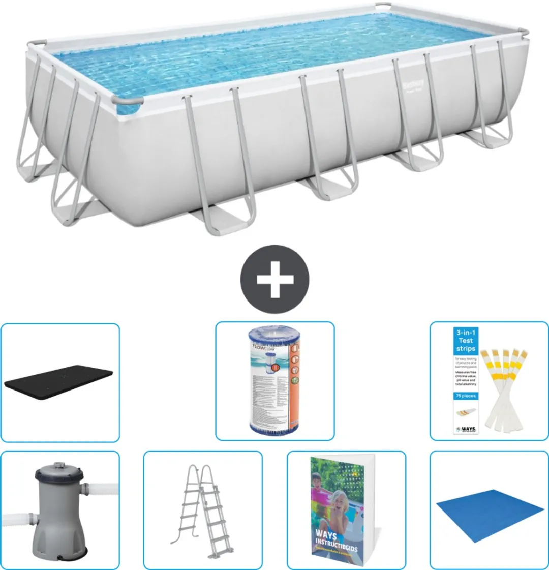 Bestway Power Steel Zwembad 488x244x122cm