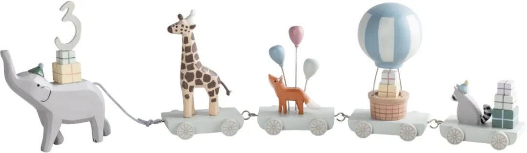 Sebra Houten Verjaardag Trein Multicolor