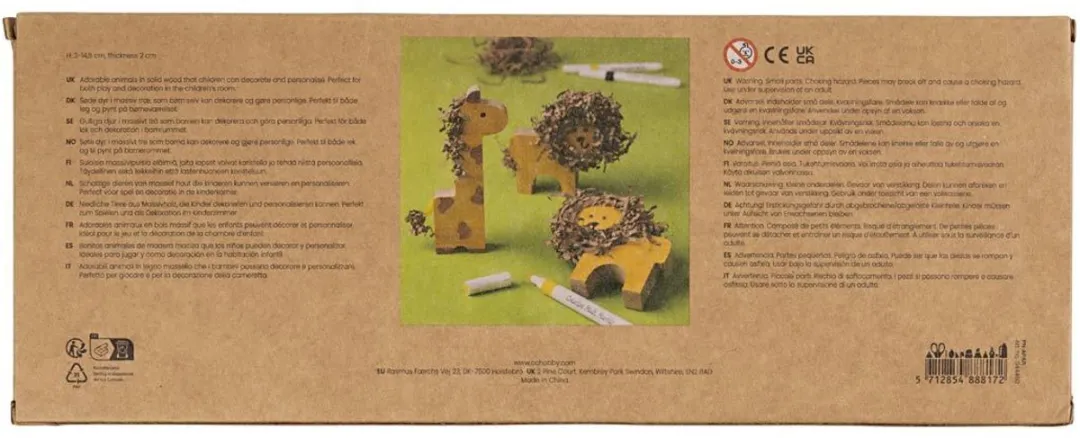 Creativ Company Houten Dieren Safari - 10 Stuks Multicolor