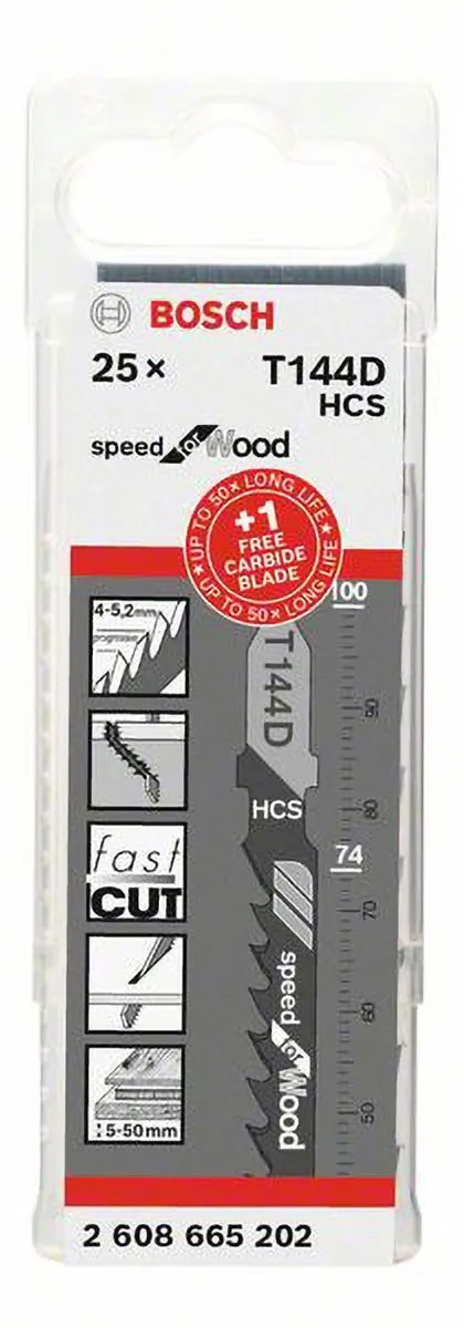 Bosch Decoupeerzaagbladen T144D/DHM - 26 Stuks - o.a. Hout/Laminaat