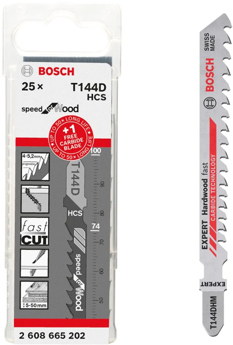 Bosch Decoupeerzaagbladen T144D/DHM - 26 Stuks - o.a. Hout/Laminaat