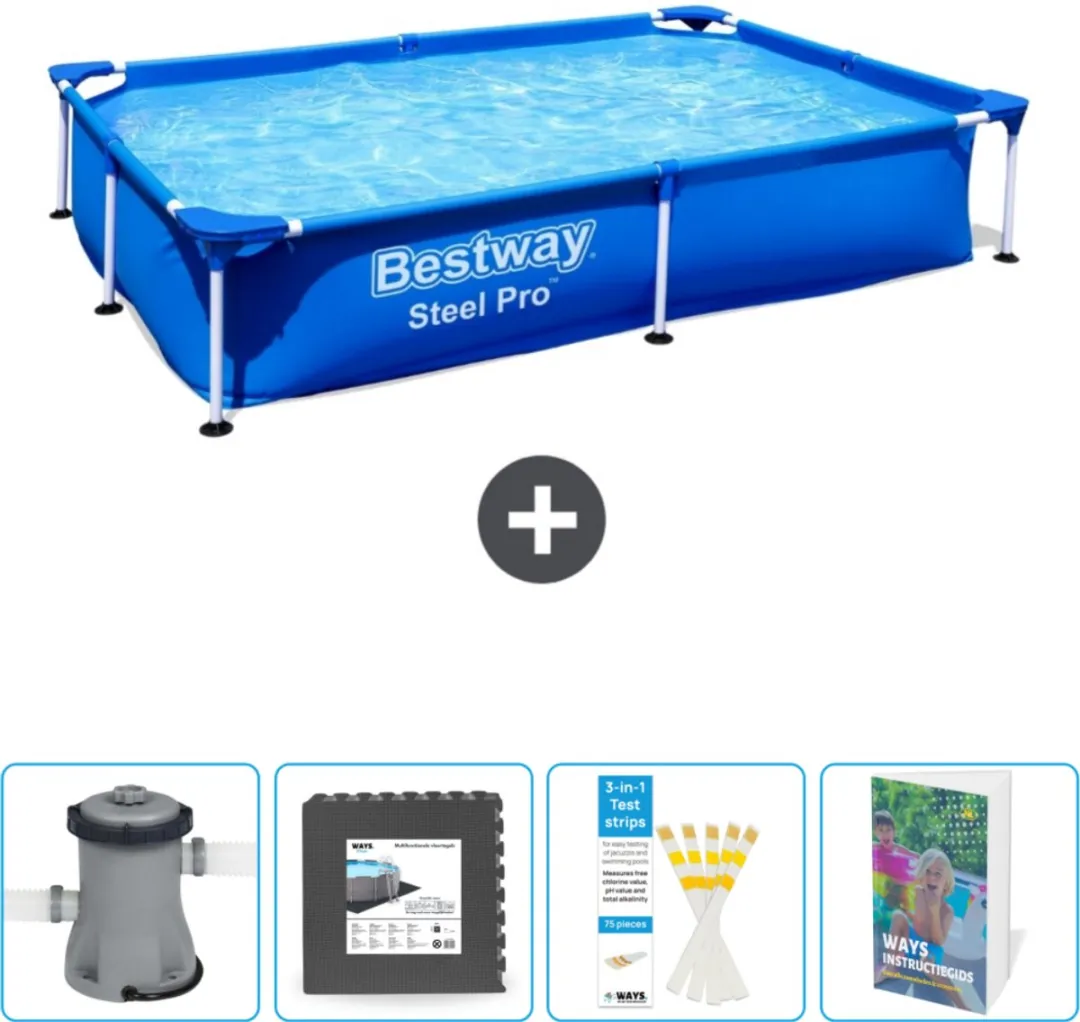 Bestway Steel Pro Zwembad 221x150x43cm Blauw
