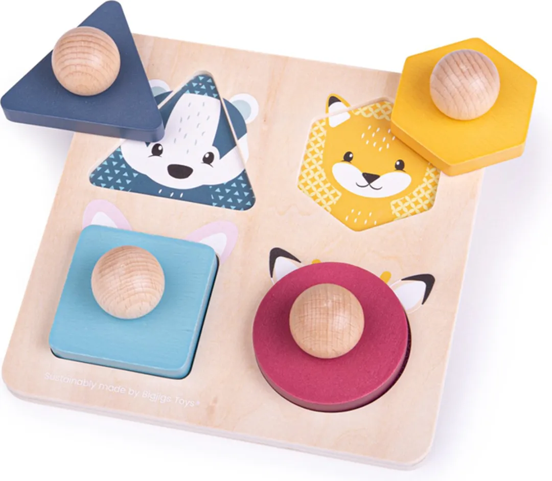 BIGJIGS Houten Dierenvormpuzzel Multicolor