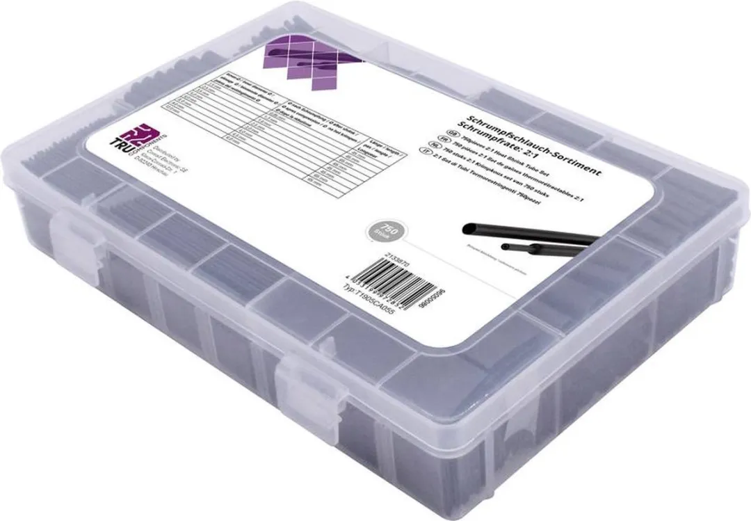Tru Components T1905CA055 Krimpkous Assortiment - 750 Stuks - Zwart
