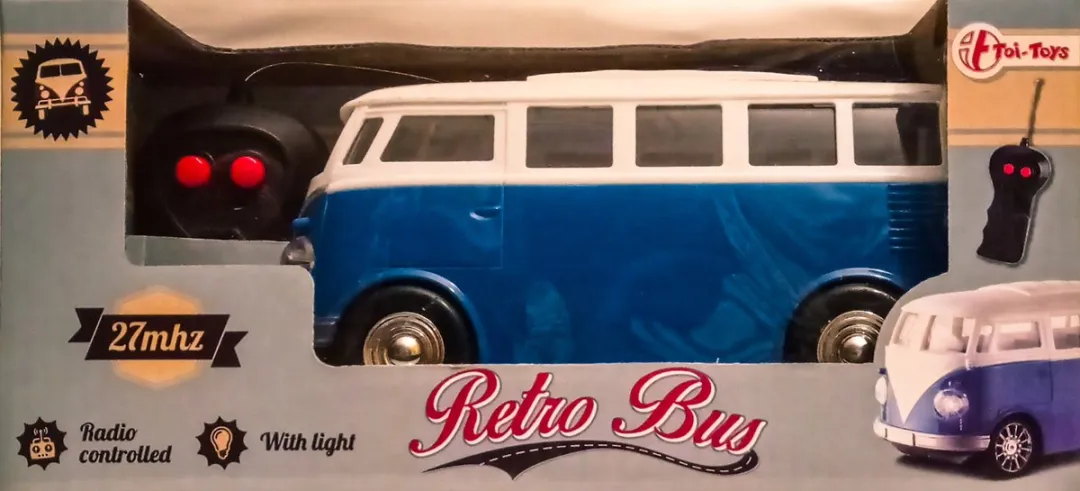 Toi-Toys Retro Bus 009651 - Blauw/Wit