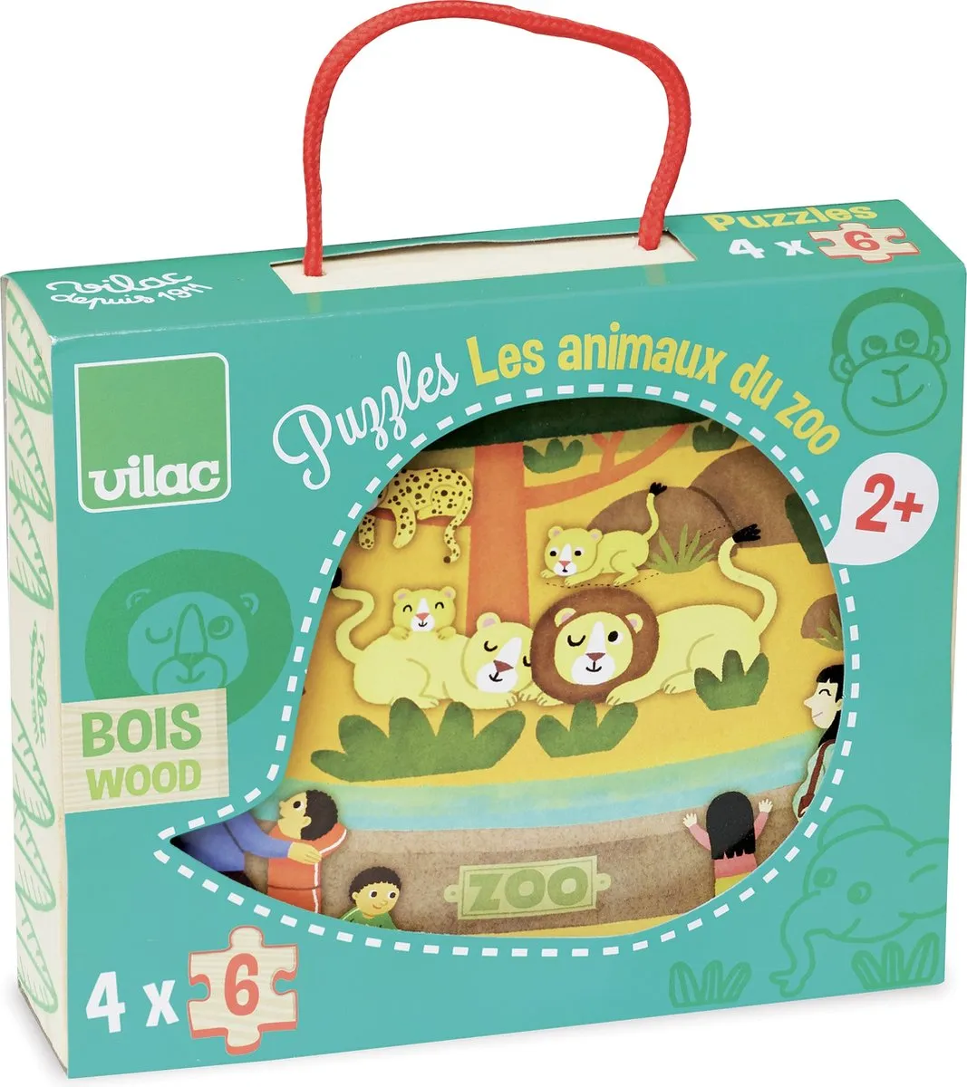 Vilac Houten Puzzel Dierentuin VI2642 - 1000 Stuks - Multicolor