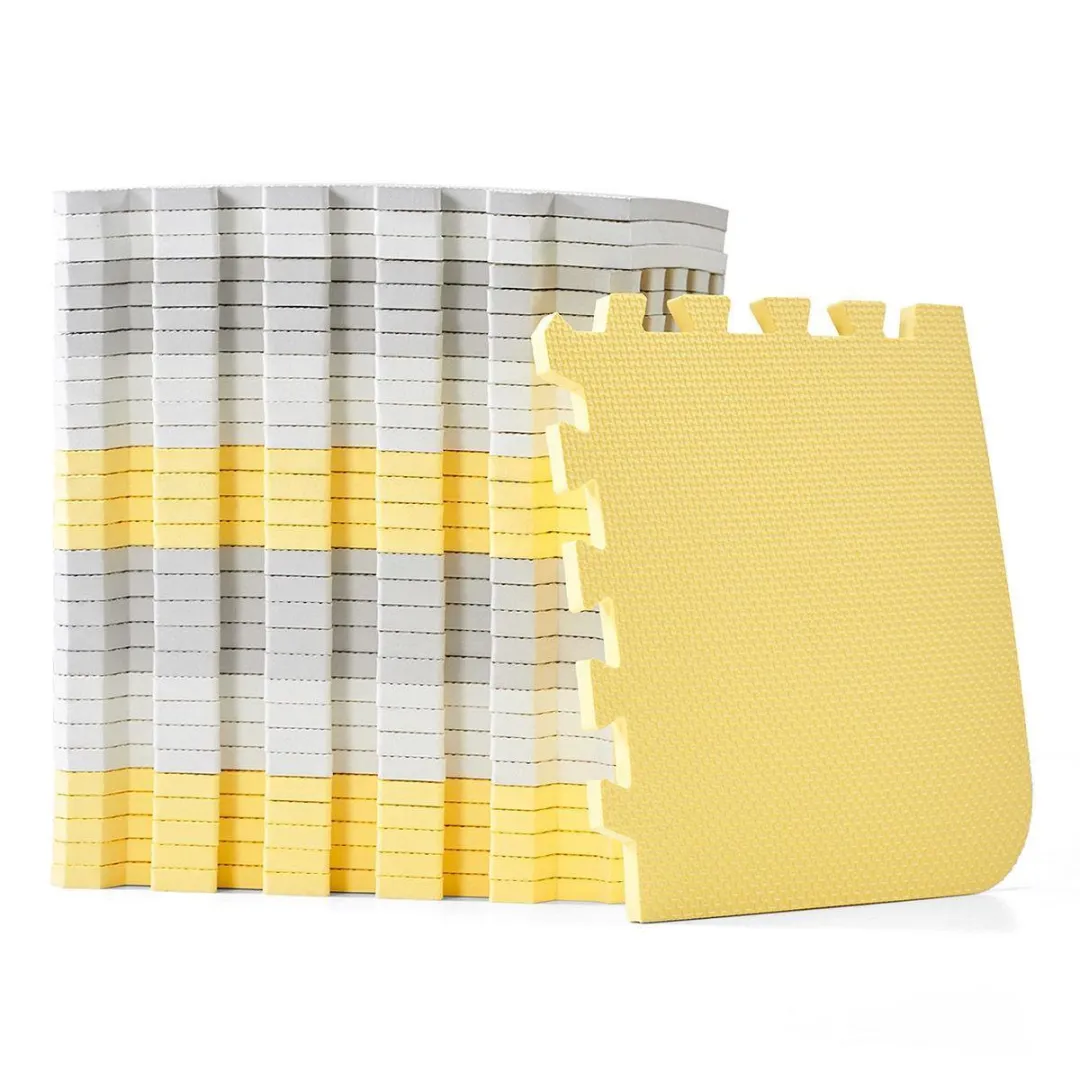 KinderKraft LUNO Speelmat 150x180cm - 30 Stuks - Geel - afbeelding 6 van 6