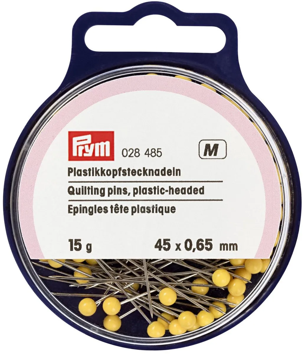Prym Plastickopspelden Geel 0,65x45mm - 15g - afbeelding 2 van 3