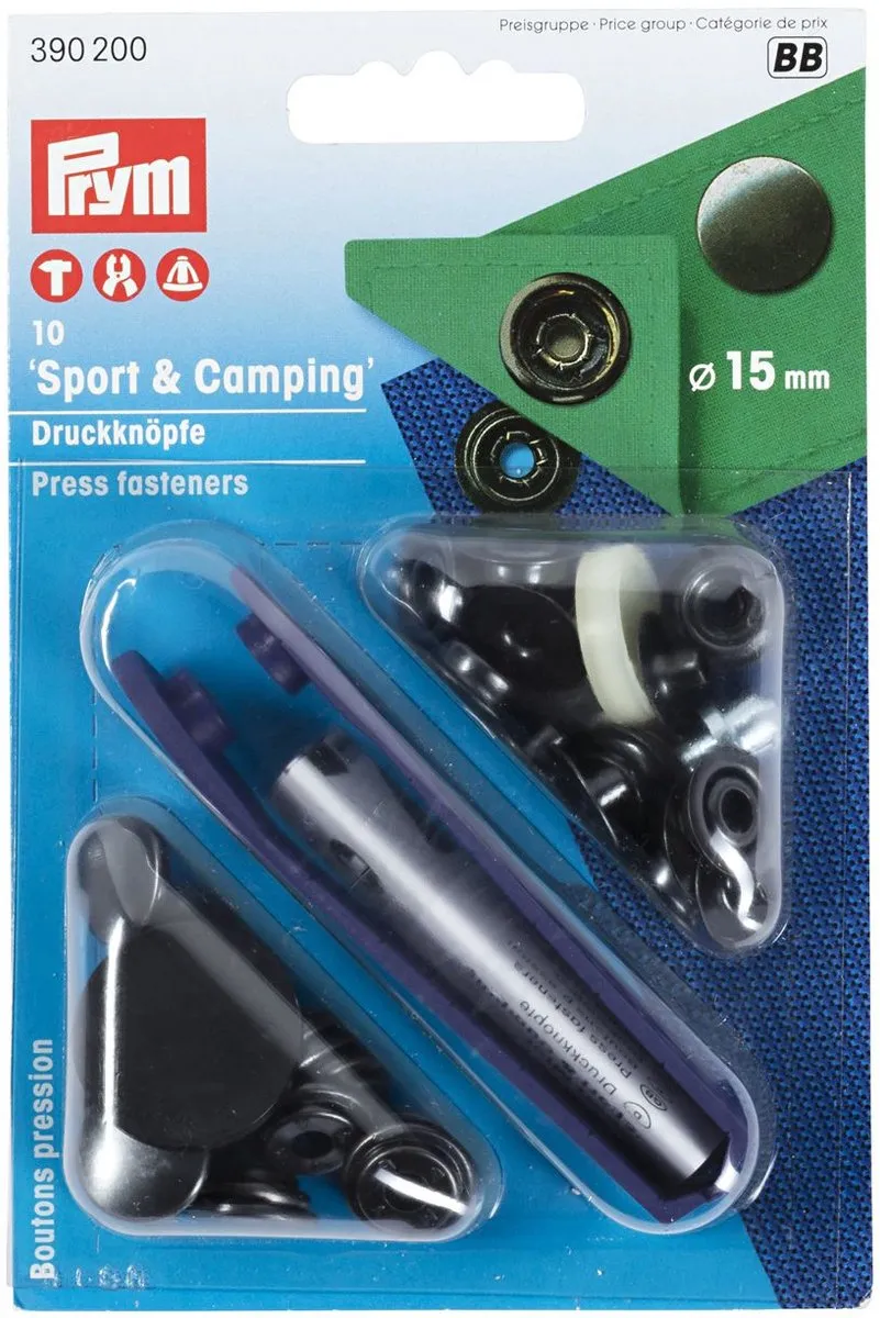 Prym Sport & Camping Drukknopen 15mm - Gebronsd - 10 Stuks
