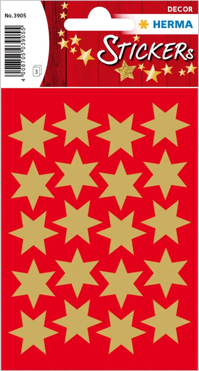 Herma 3905 Kerstster Stickers Goud Ø21mm