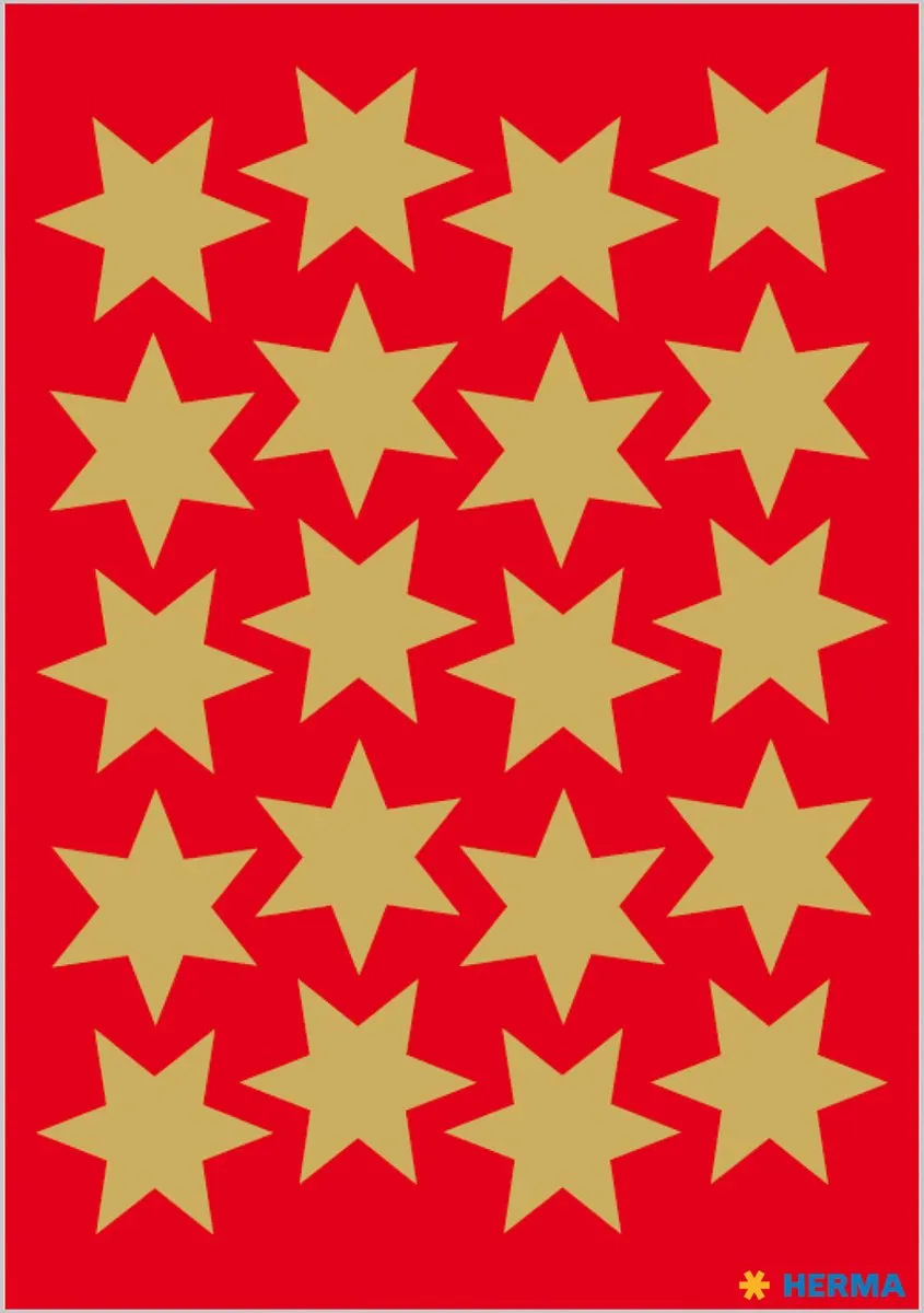 Herma 3905 Kerstster Stickers Goud Ø21mm - 60 Stuks