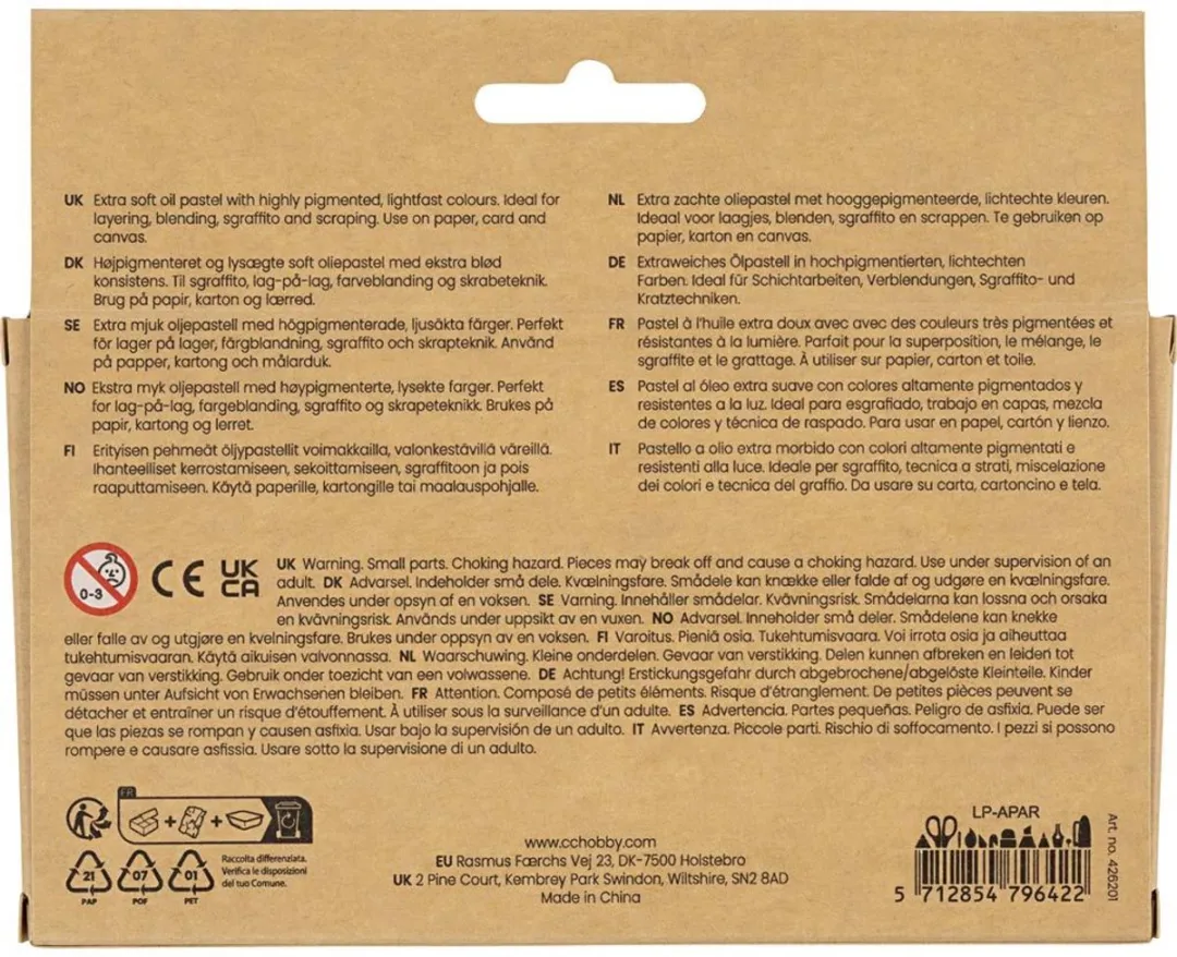 Creativ Company Oliepastels Pastelkleuren - 12 Stuks