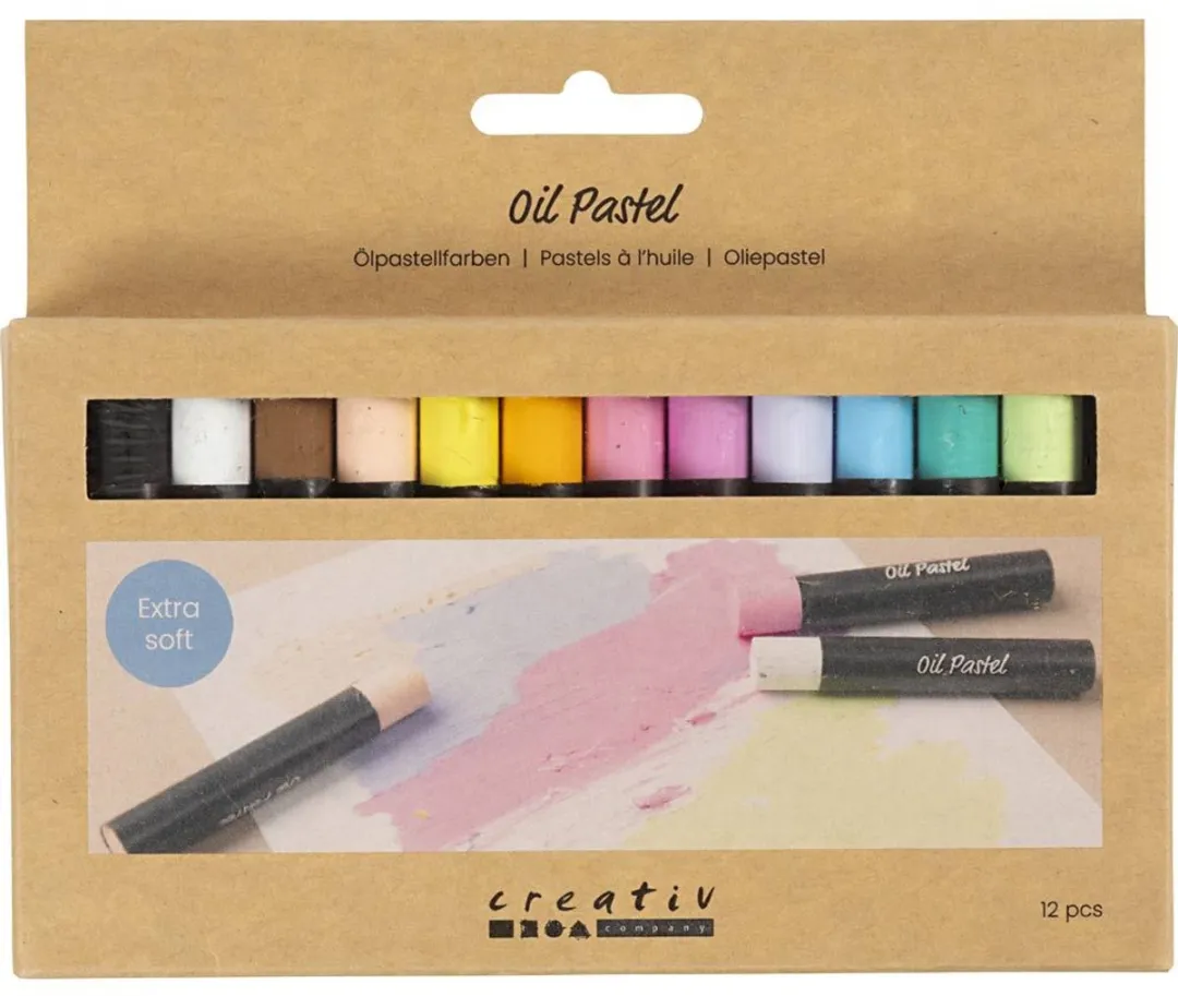 Creativ Company Oliepastels Pastelkleuren - 12 Stuks