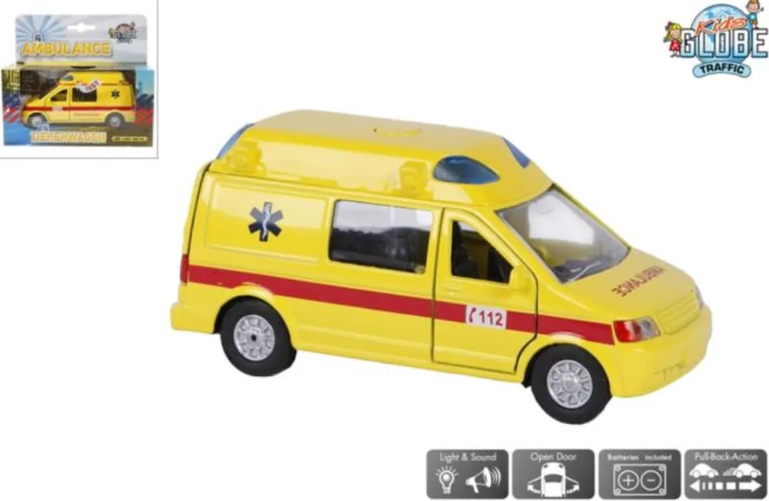 Kids Globe Ambulance Licht Geluid 13cm