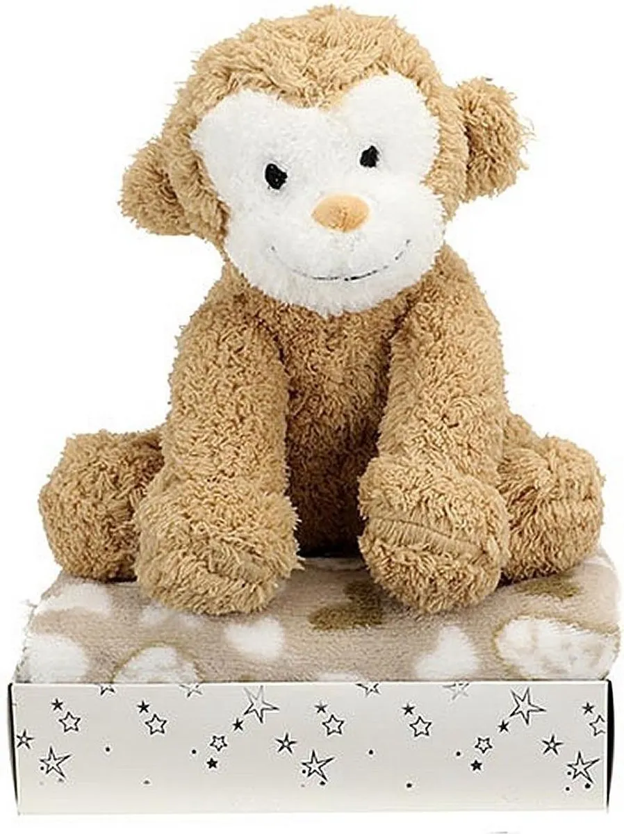 Toi-Toys Knuffeldeken Aap Cadeauverpakking - Bruin - afbeelding 6 van 6