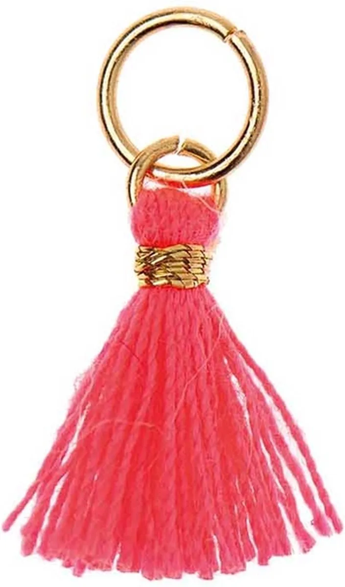 Rico Design Kwastje 11mm Neon Pink met goud oog