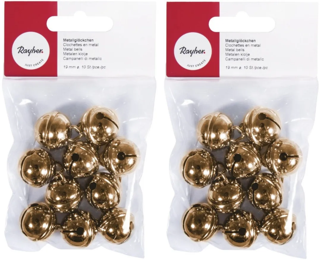 Rayher Metal Bellen 20 Stuks - Goud - 19mm