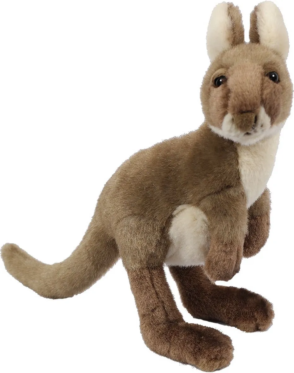 PIA Soft Toys Pluche Kangoeroe Staand 30cm - Bruin/Crème