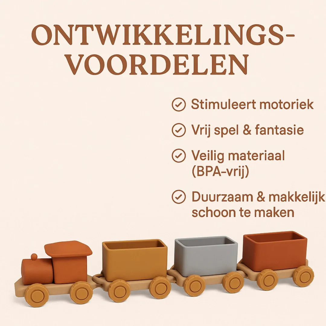 VintaToys Speelgoedtrein 0034 - 9 Onderdelen - Diverse Kleuren