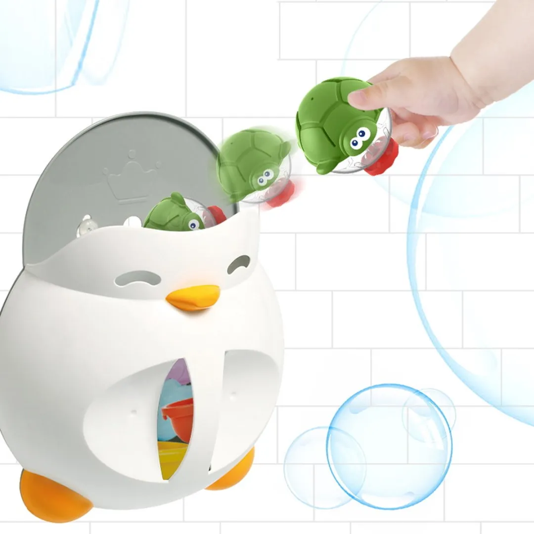 Eco Toys Penguin Badspeeltjeshouder - 7 Stuks Multicolor