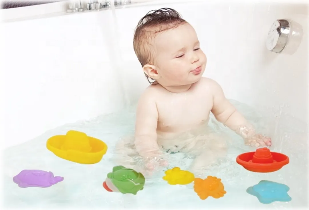 Eco Toys Penguin Badspeeltjeshouder - 7 Stuks Multicolor