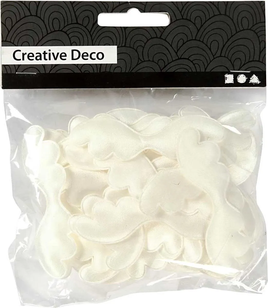 Creativ Company Creotime Stoffen Vleugels 7cm - 50 Stuks - Crème Wit
