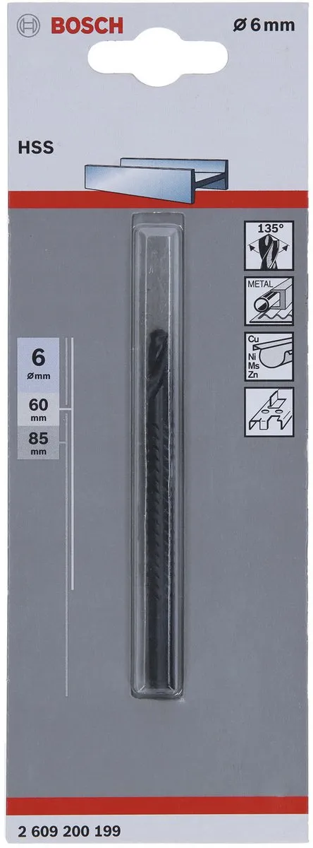 Bosch Speedboren HSS 6mm - 6x85mm - 1 Stuk