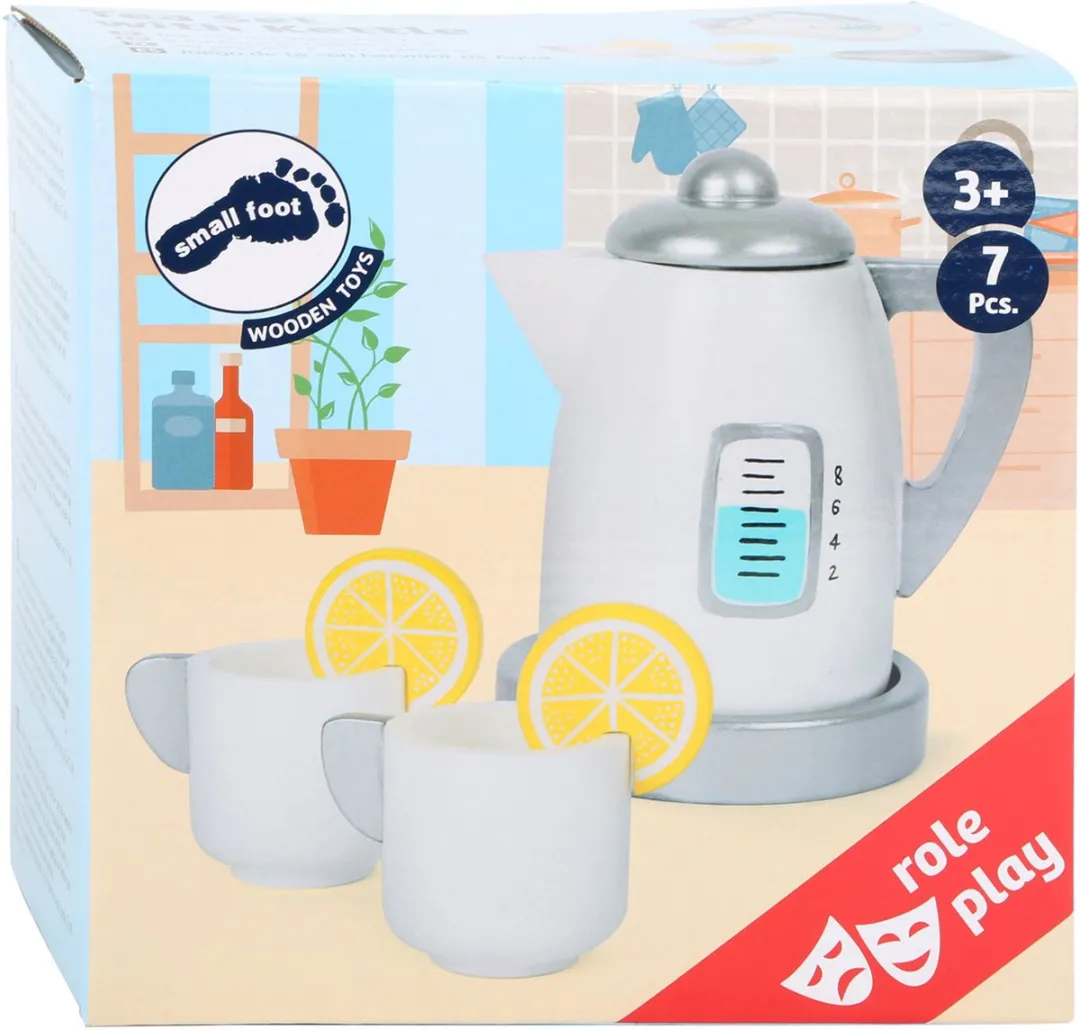 Small Foot Houten Theeset met Waterkoker - 7-delig - Wit