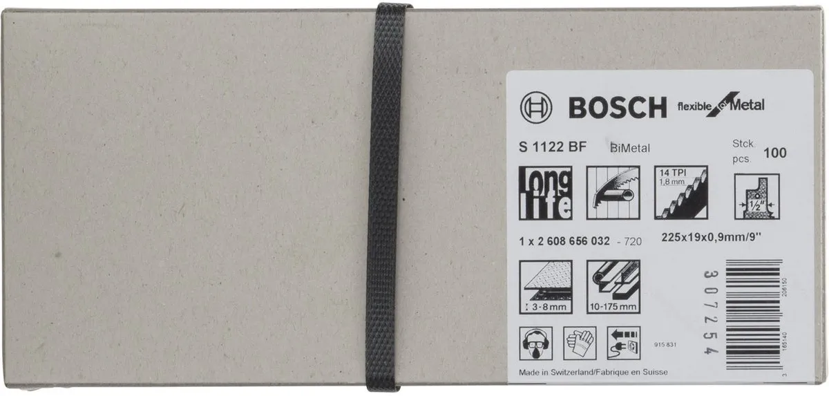 Bosch Reciprozaagblad S 1122 BF Metaal - 100 Stuks