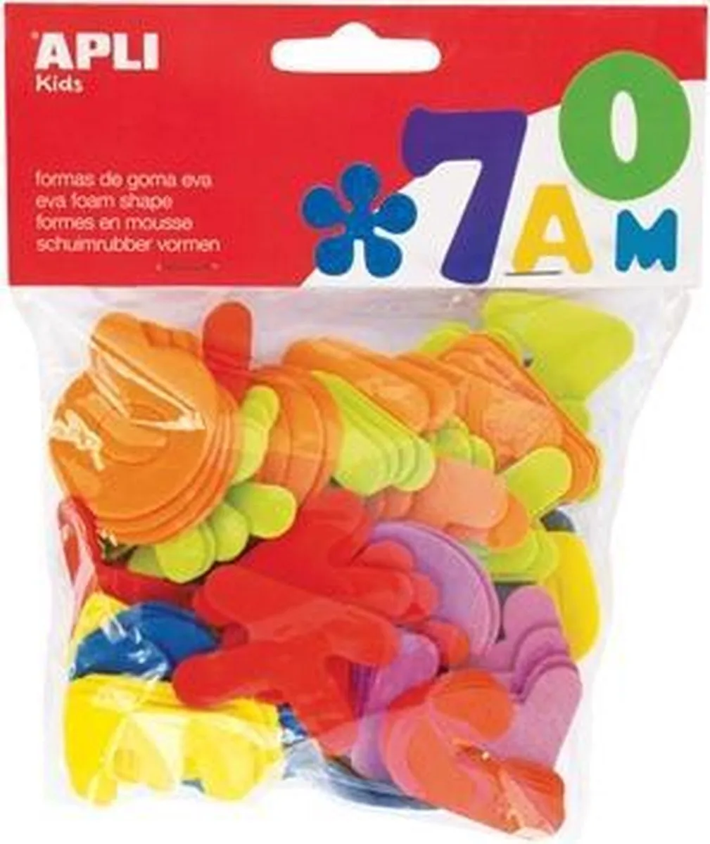 Apli Kids Letters Multicolor 5cm EVA Rubber - 5 Stuks