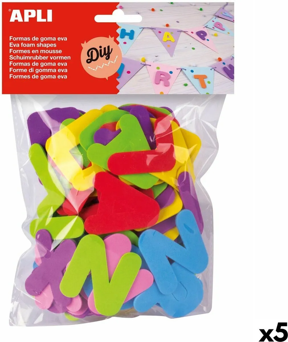 Apli Kids Letters Multicolor 5cm EVA Rubber - 5 Stuks