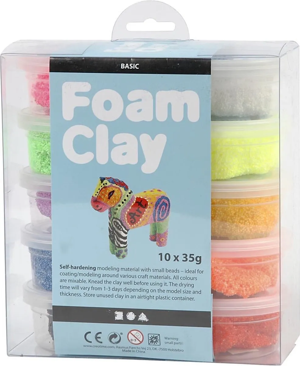 Creativ Company Hobby Foam Clay Knutselklei - 10x35g - Multi