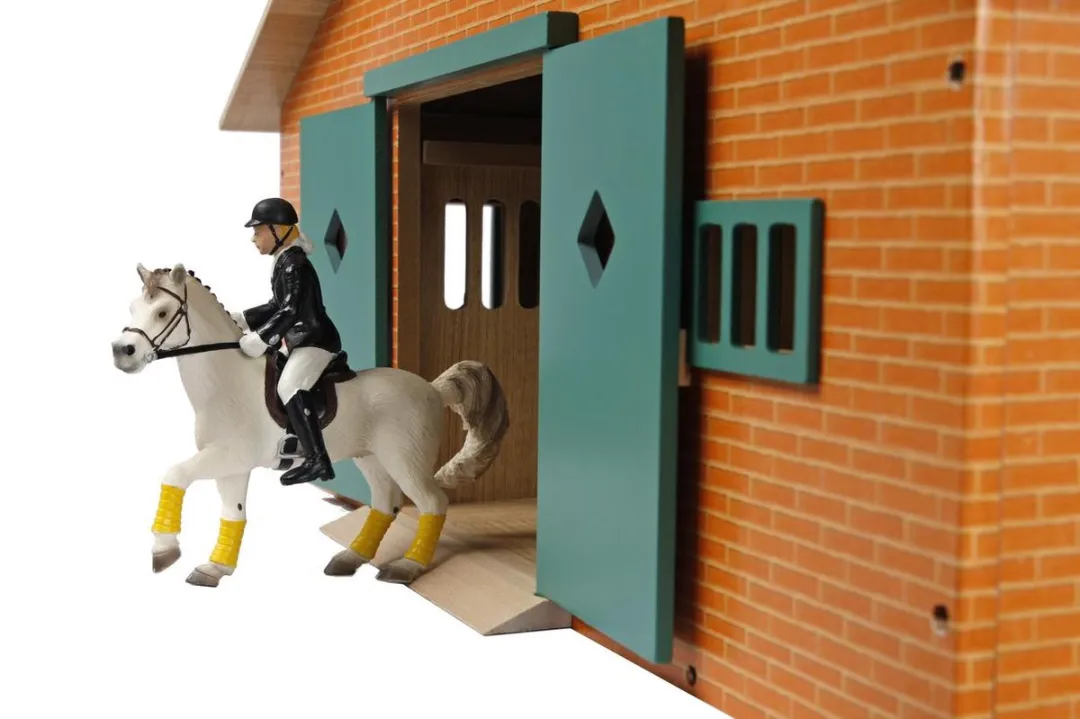Kids Globe Paardenstal met 7 Boxen - Bruin