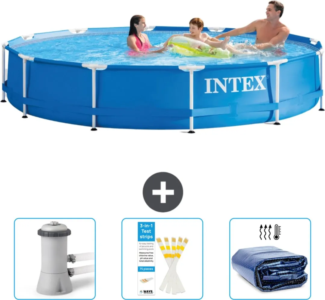 Intex 28210NP-Blauw Rond Frame Zwembad 366x76cm