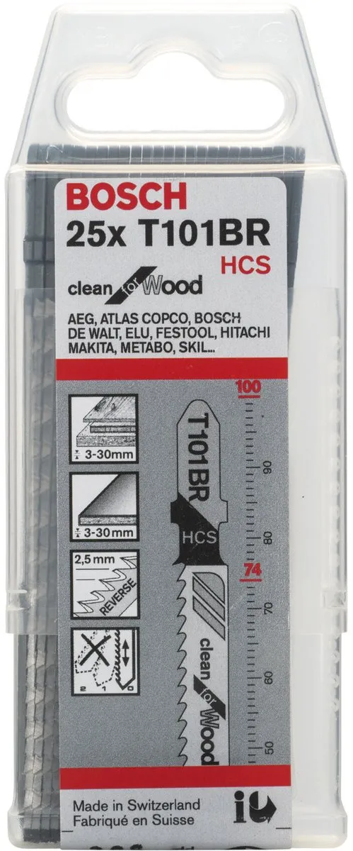 Bosch T 101 BR Decoupeerzaagbladen Hout - 25 Stuks