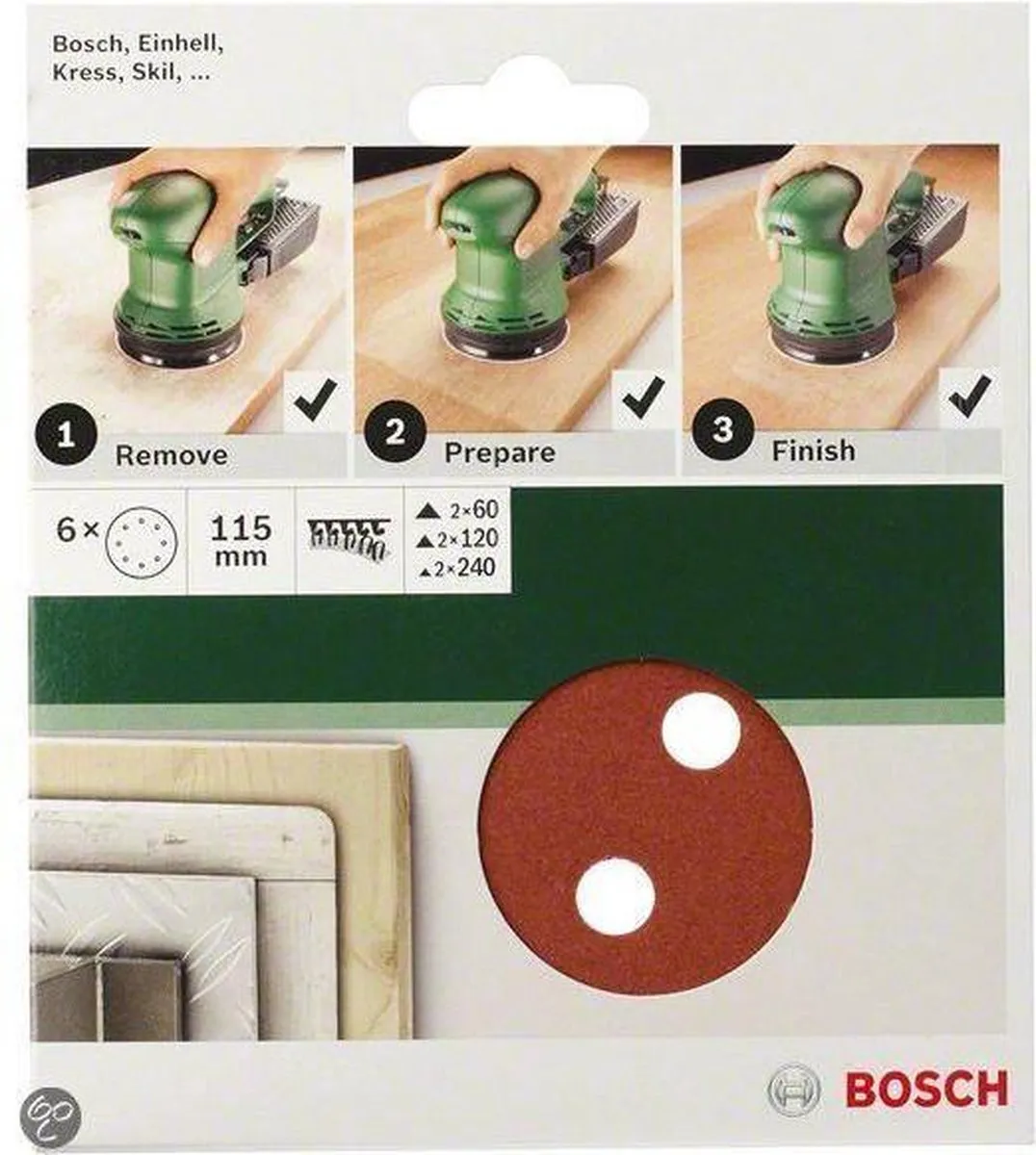 Bosch Schuurbladset 5-delig 120 Korrel - 115mm