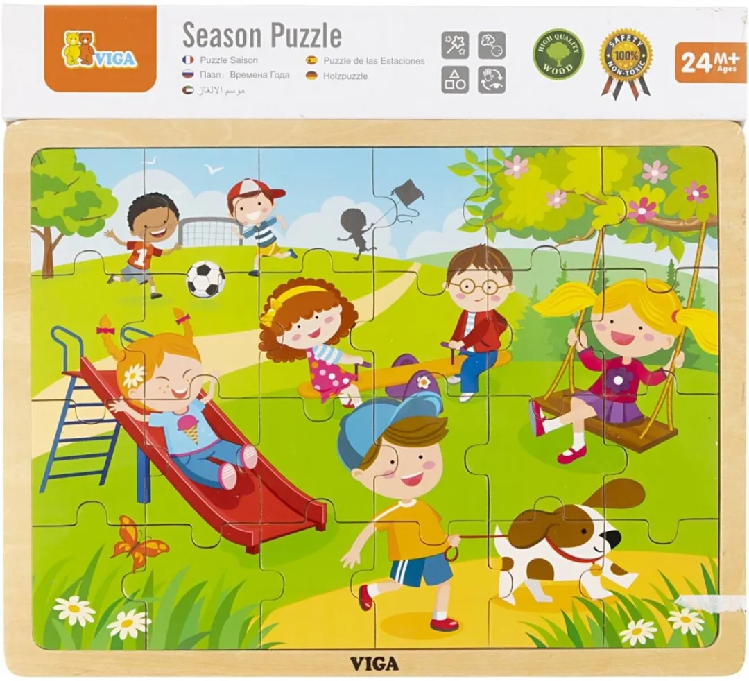 Viga Toys Legpuzzel Four Seasons Lente 24 Stuks - Multicolor
